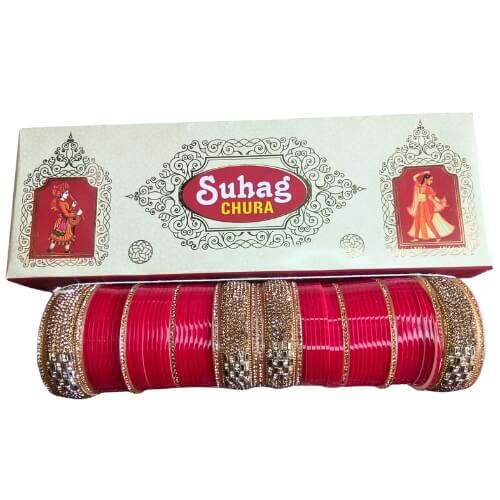 Pari Chuda Shimmer Red Bridal Chura
