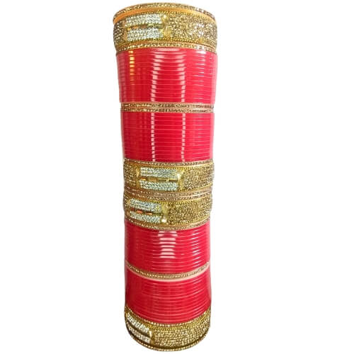 Sapna Chuda Royal Red Gold Bridal Chura Set
