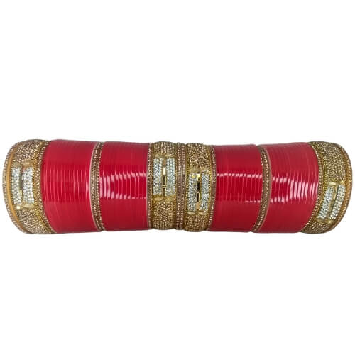 Sapna Chuda Royal Red Gold Bridal Chura Set