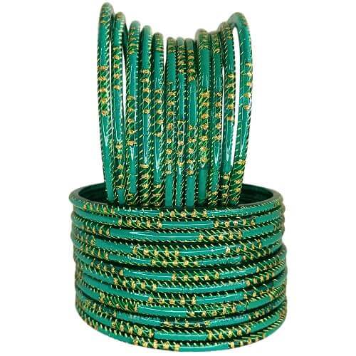 Jai Hind 24-Pcs Crimson Glow Glass Bangles