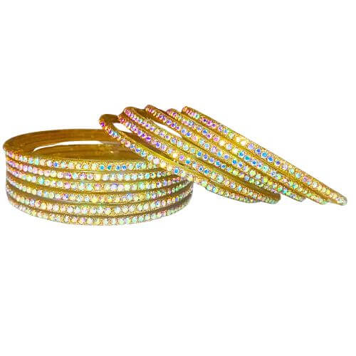 Twilight Spark Red Crystal Bangle Set