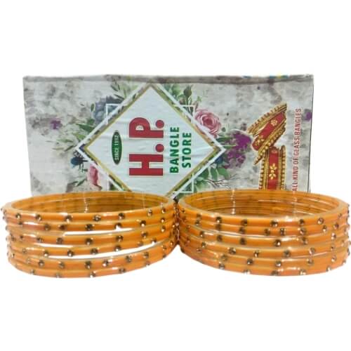 Piya sang 12-Pcs Crimson Sparkle Glass Bangles