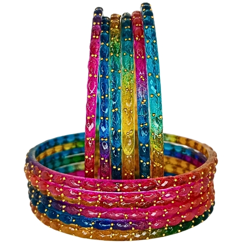 Mastram 12Pc Glow Glass Bangle Set