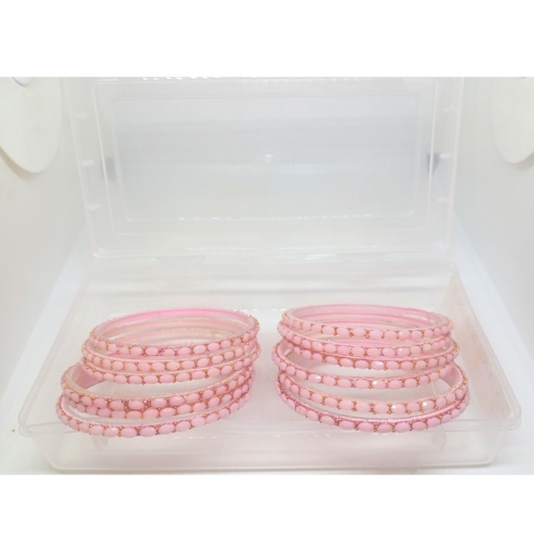 Devki Fancy Glass Bangle set - 12 PCs