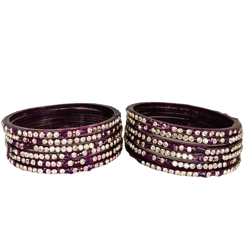 Dhamaka 12Pcs Sparkling Glass Bangles 