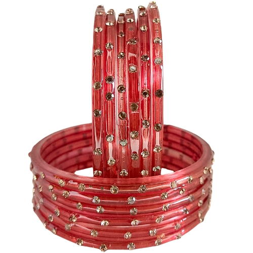 Badal 12-Pc Stone-Studded Glass Bangle Set