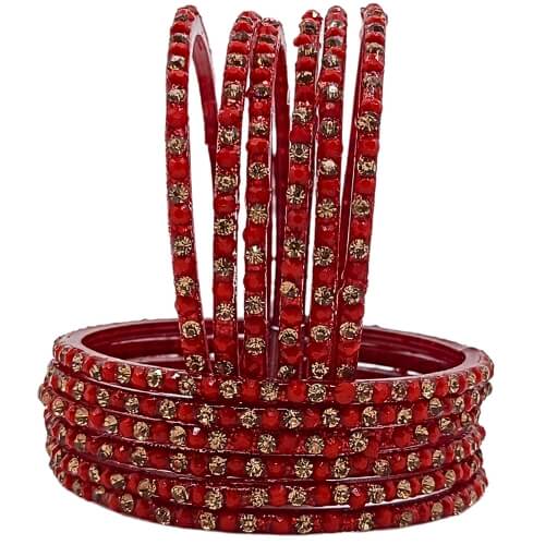 Tulsi-Classic Stone Studded 12-Piece Bangles