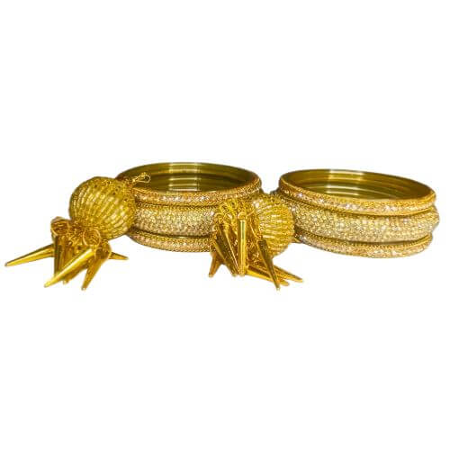 Full Stone 3pc Bangle With Latkan