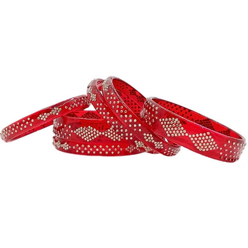 Scarlet Shimmer 3-Piece Bangles