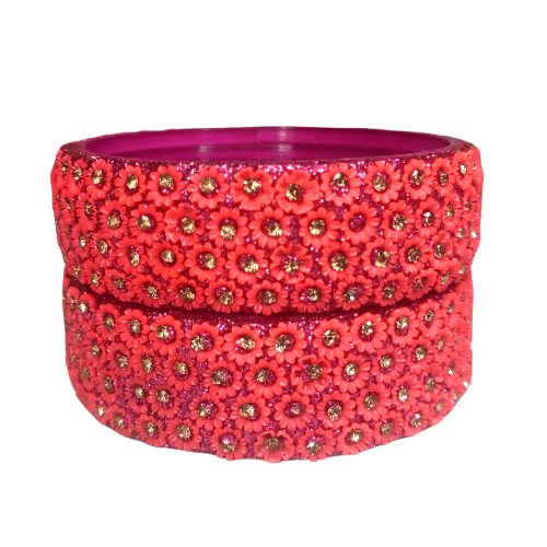 Elegant 2pc Floral Kada Set