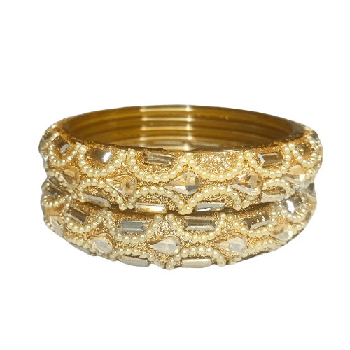 Latest Stylish Antique Traditional Golden Colour Glass Kangan
