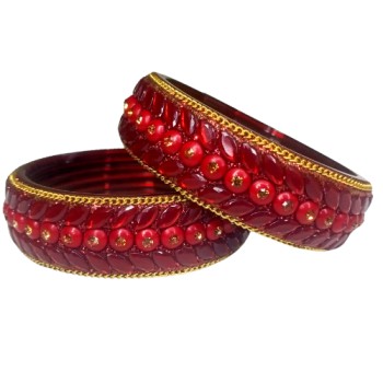 Elegant 2Pc Broad Glass Kada set