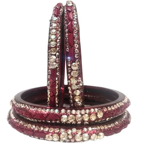 Aristocrat Ruby Glam 4-Piece Bangles