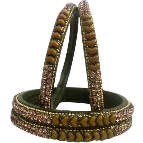Beaded Stonework 4-Piece Bangles