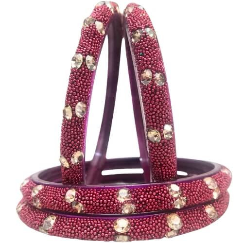 Classic Stone Detail Designer 4-Piece Bangles