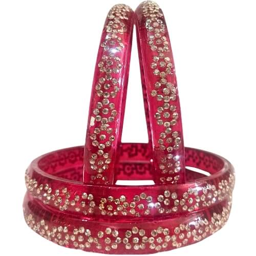 Crimson Radiance 4-Piece Bangles