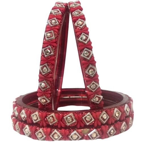 Dense Pattern Diamond 4-Piece Bangles