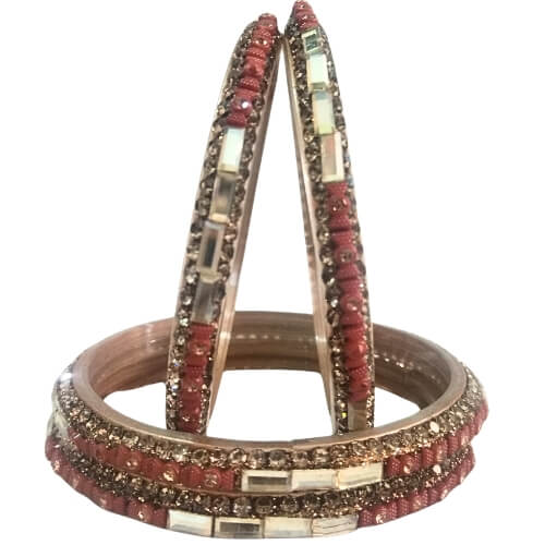 Dusty Glow Geometric 4-Piece Bangle Set 