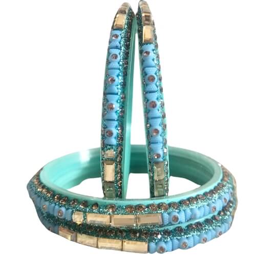 Elegant Handcrafted Beaded 4-Piece Bangles Set