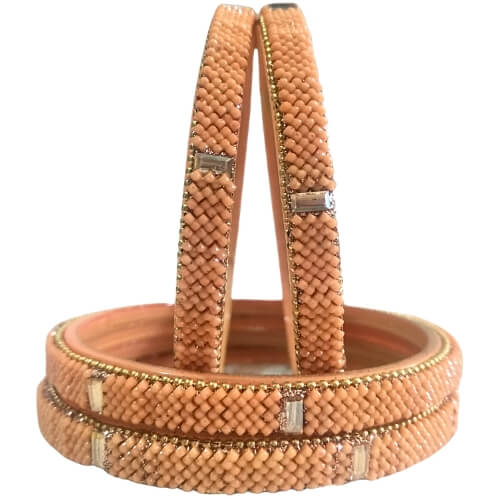 Elegant Handwoven Beaded 4-Piece Bangles Set