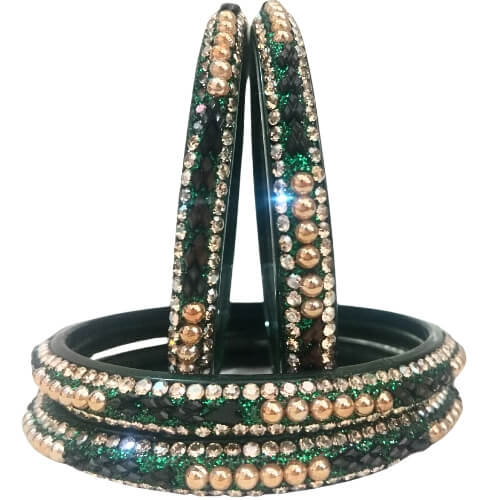 Emerald Luxe 4-Piece Stack Bangles
