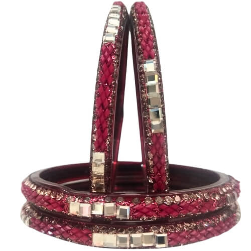  Flowline Stone Accent 4-Piece Bangle Set