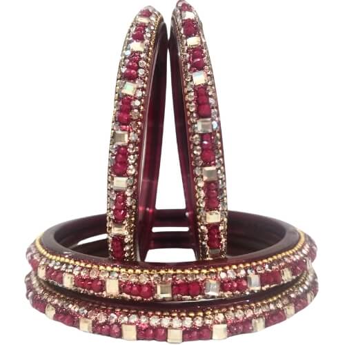 Crystal & Gemstone 4-Piece Bangles