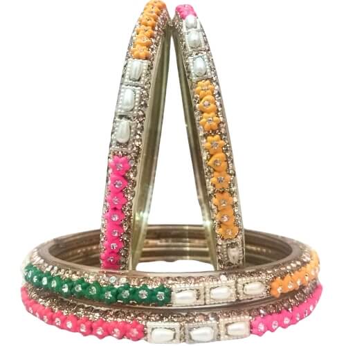 Colorful Designer 4-Piece Bangles Set