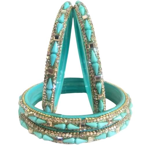 MatteGlow Embellished 4-Piece Bangles