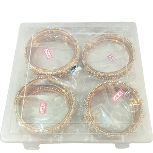 Sunflower Pearl Embellished Traditional 4-Piece Bangles