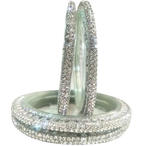 Icy Glow Embellished 4-Piece Bangles