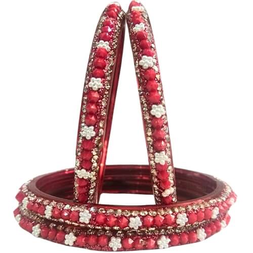 Intricate Studded Designer 4-Piece Bangle Stack