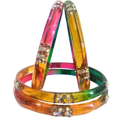 Iridecent Charm Fusion 4-Piece Bangles