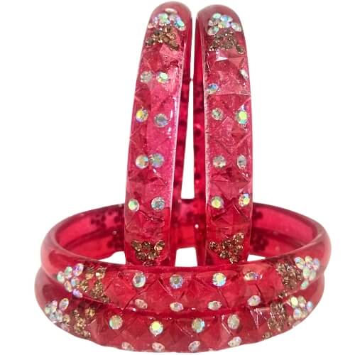 Kaleido Shine Crystal 4-Piece Bangle Set