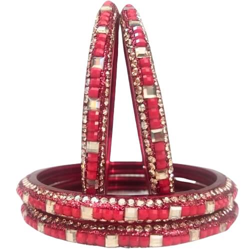 Panel Design Gold Accent 4 -Piece Bangle