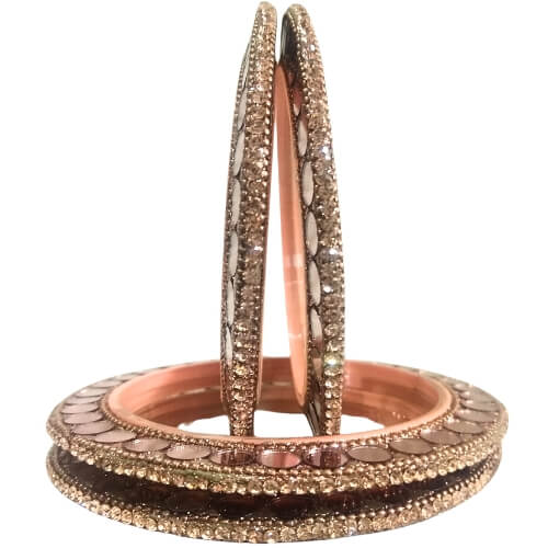 Rose Gold Crystal Elegance Designer 4-Piece Bangles