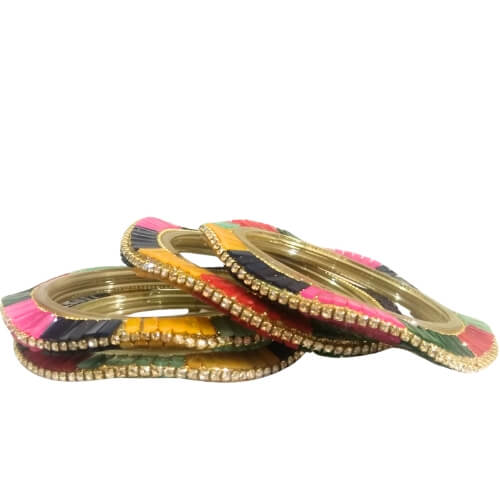 Satrangi Stone Lined 4-Piece Bangle Set