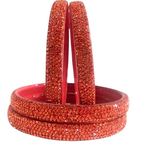 Shimmering Terracotta Stone 4-Piece Bangles