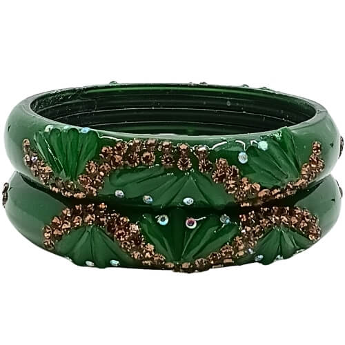 Babydoll Hand-Carved Leaf Pattern 4-Piece Bangles