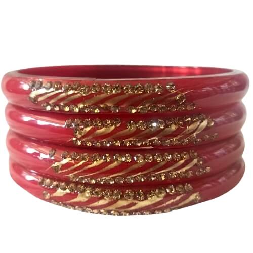 Golden Red Statement 4-Piece Bangles