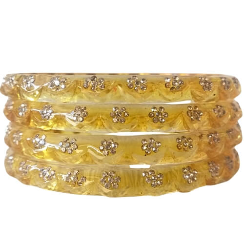 Vidhata Chic Floral Studded 4-Piece Bangles