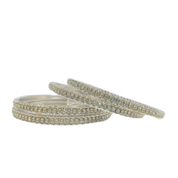 Stylish American Diamond Metal Bangles Set