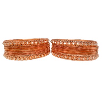 Rose Gold Plated Brass Bangles Set 