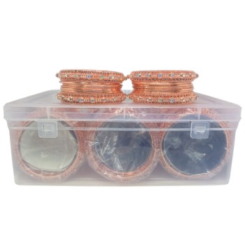 Traditional Rose Gold Plated Bangles Set 