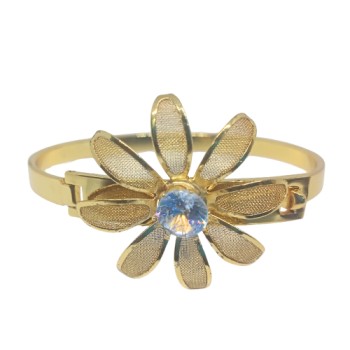 Gold Tone Embellished Party Bling Cuff Bracelet